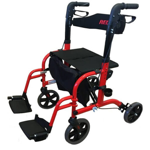Redgum Seat Walker Dual and Use Transit Chair (Red)