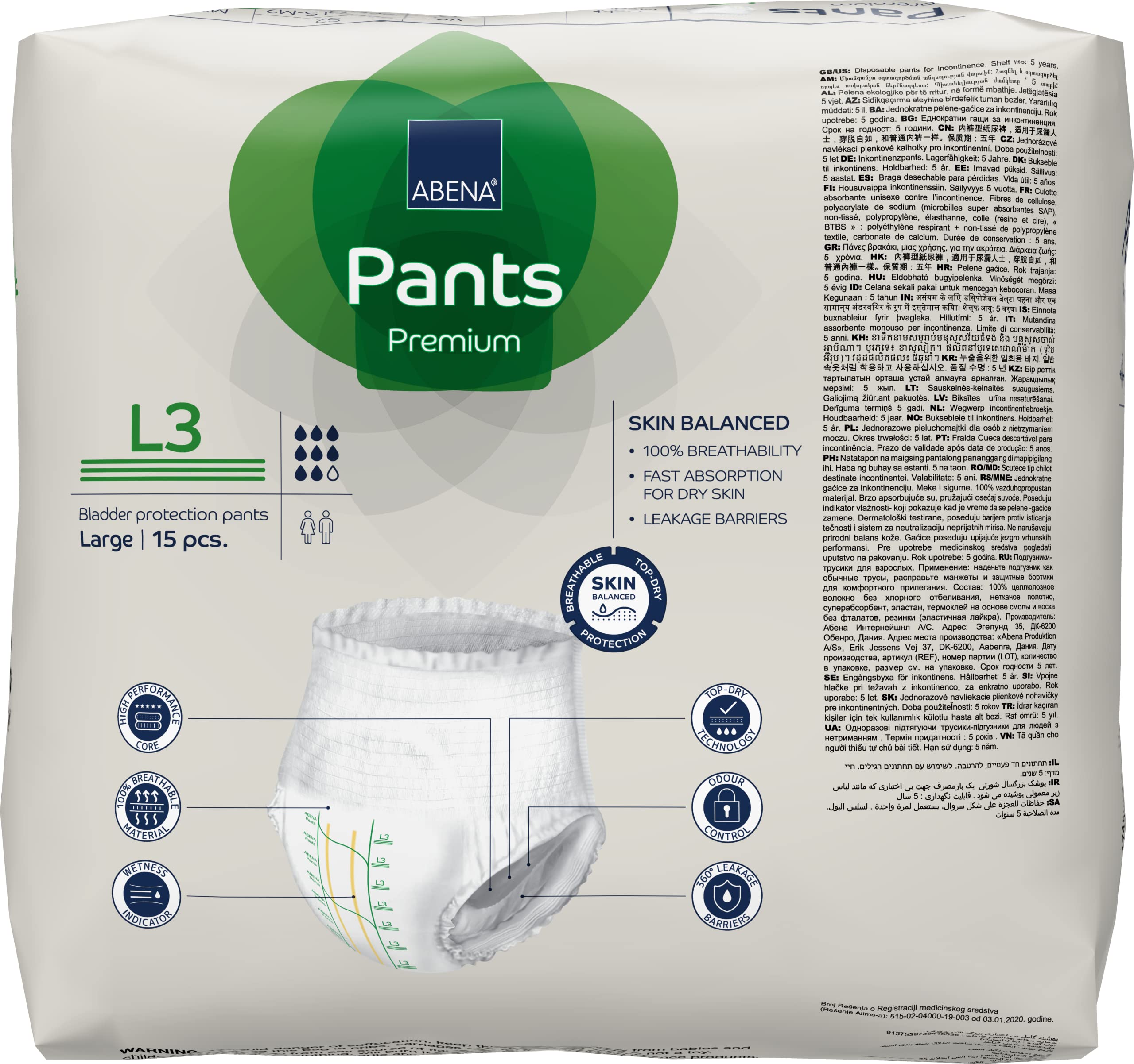 ABENA Pants LGE Extra Green L3/2400ml (CTN 90) - Coastcare Medical Hire ...