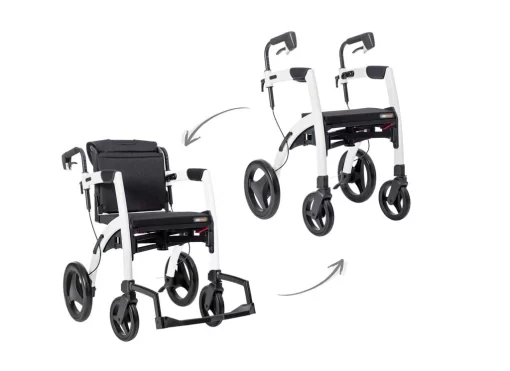 Rollz Motion  2-in-1  Walker/Wheelchair - Pebble Whilte - Regular