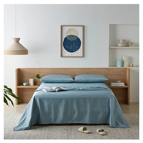 Staydry Waterproof Bamboo Fitted Sheet Blue KS
