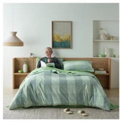 Staydry Sage Check Waterproof Quilt Cover Set  KS