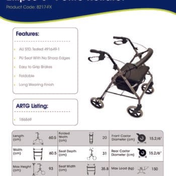 Ellipse Mini 6″ Rollator – Standard | Coastcare Medical