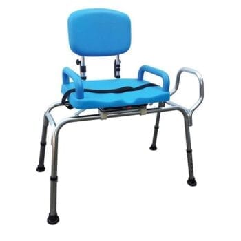 Bath Transfer Bench Sliding Blue Seat – Fixed | Coastcare Medical