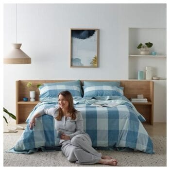 Staydry Blue Check Waterproof Quilt Cover Set DB – Bedding | Coastcare Medical