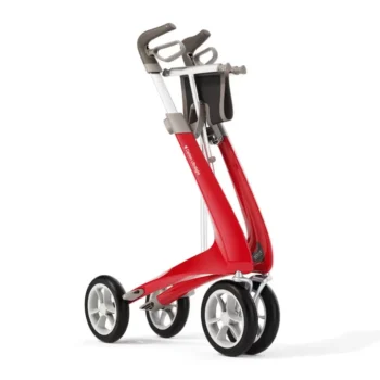 byACRE Ultralight (Strawberry Red) Regular Track – Backrest Included – Lightweight Rollators | Coastcare Medical