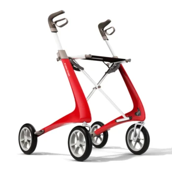byACRE Ultralight (Strawberry Red) Regular Track – Backrest Included – Lightweight Rollators | Coastcare Medical