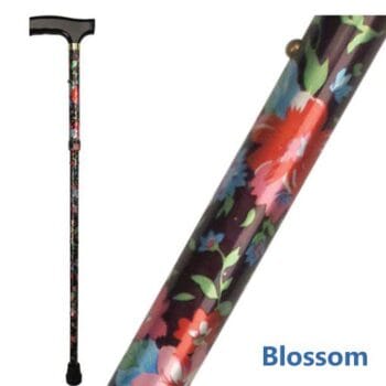 Folding Patterned Walking Stick (Blossom) – Accessories | Coastcare Medical