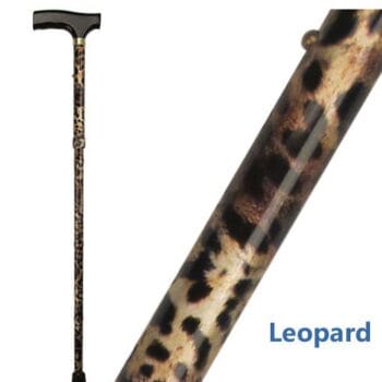 Folding Patterned Walking Stick (Leopard) – Accessories | Coastcare Medical