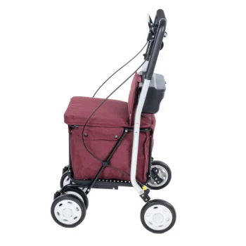 Carlett Move – Ruby Red – Shopping cart designed with a seat – Standard | Coastcare Medical