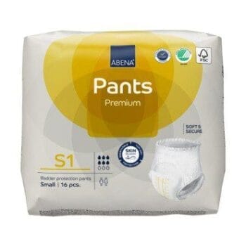 ABENA Pants (Pull Ups) S1 Yellow 1400ml, 16 Pack – Disposable Products | Coastcare Medical