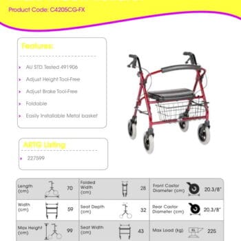Maxi Mack Rollator – Standard | Coastcare Medical