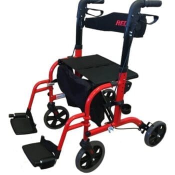 Redgum Seat Walker Dual and Use Transit Chair (Red) – Standard | Coastcare Medical